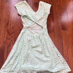 Garage Mint Lace Mini Dress